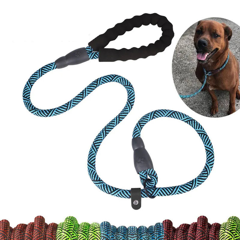Pet Dog Leash Traction Rope P Chain Durable Large Dog Leash Nylon Adjustable Loop Collar Strongest Pulling Rope Leashes for Dogs Oasis Select