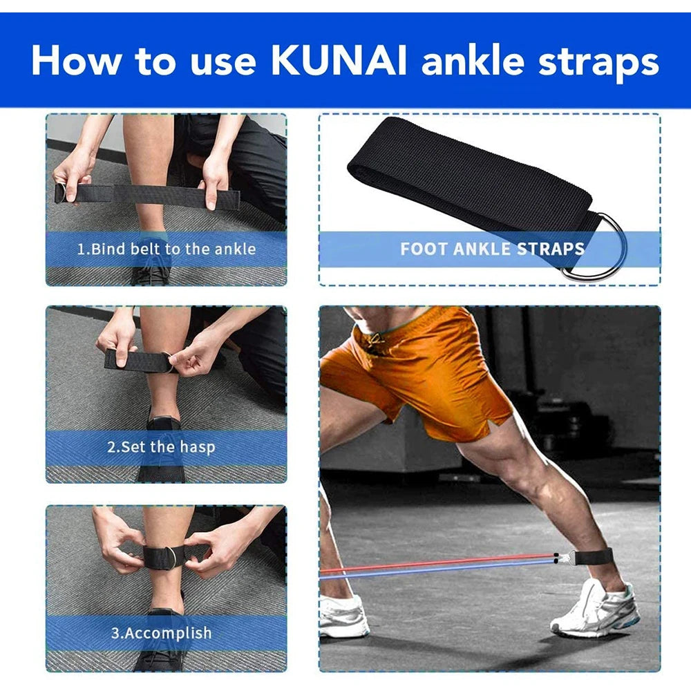 Exercise Resistance Bands Set Up to 115 lbs Fitness Stretch Workout Bands with 5 Fitness Tubes Home Gym Yoga Equipment Men Women Oasis Select