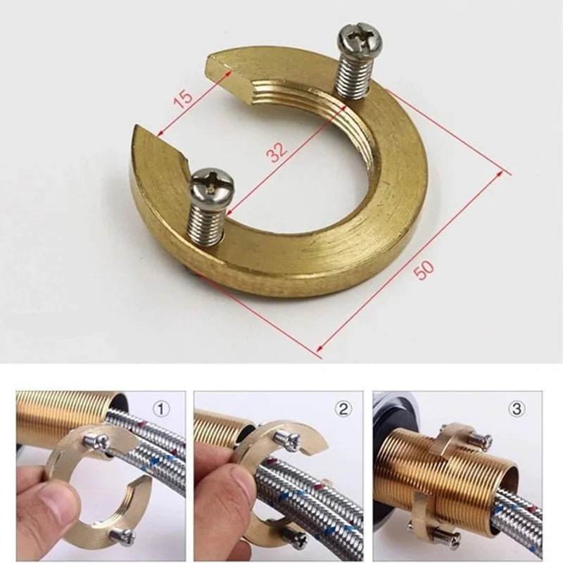 Brass C Type Tap Faucet Anti-loosing Nut Cap Fixing Fitting Kit Wash Basin Tool Fastening Circlip Washer Parts Kitchen Fixture Oasis Select