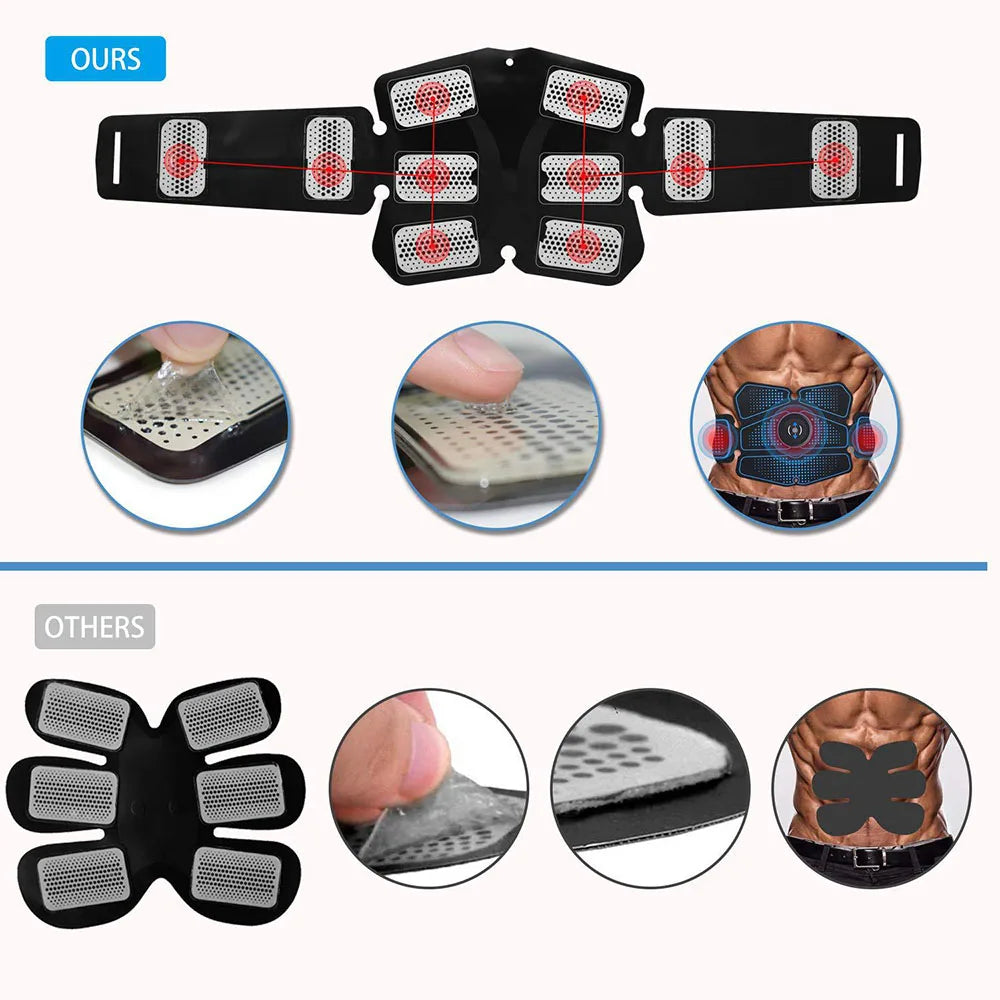 Abdominal Muscle Stimulator Trainer EMS Abs Fitness Equipment Training Gear Muscles Electrostimulator Toner Exercise At Home Gym Oasis Select