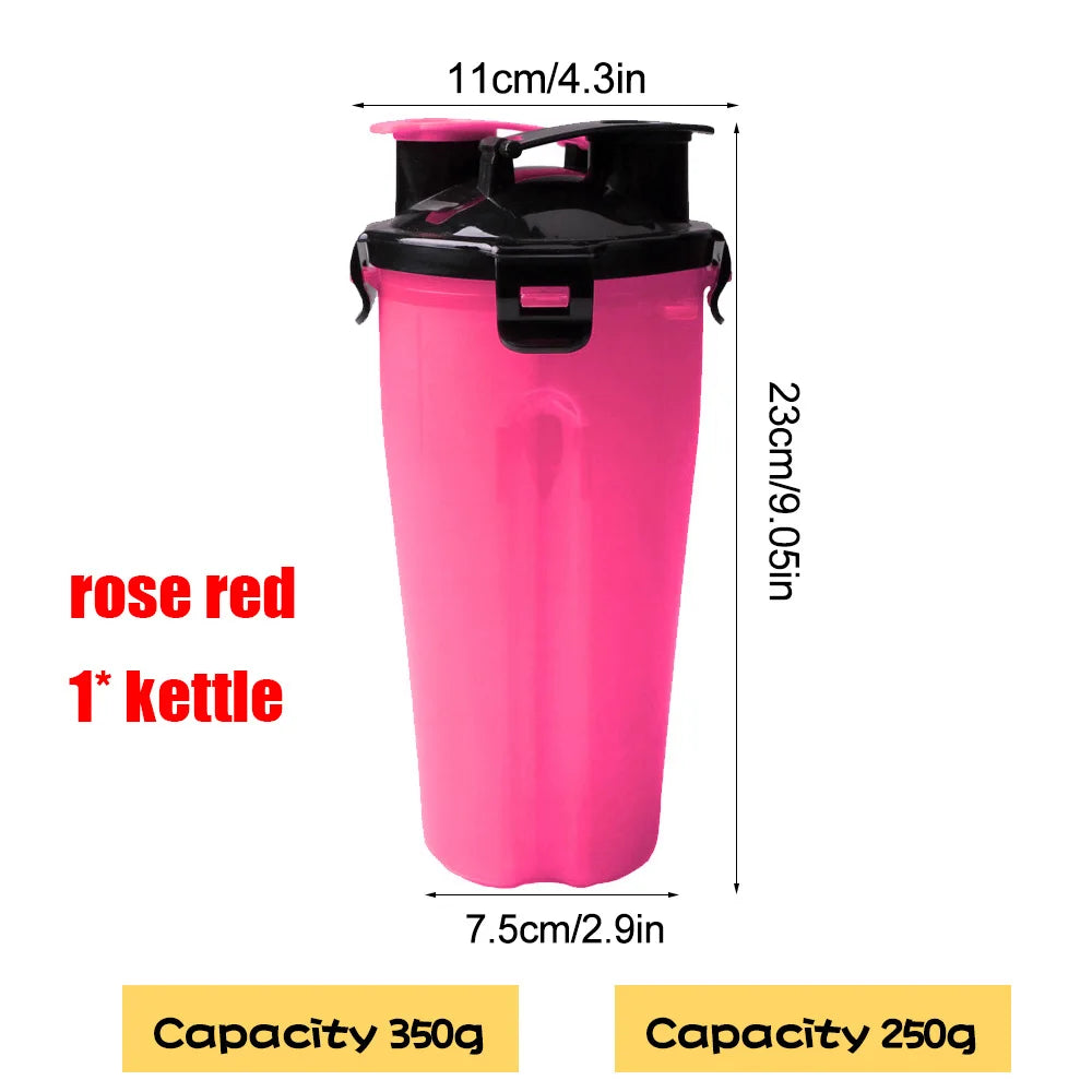 2-in-1 Portable Pet Water & Food Container with Folding Bowl Pet Travel Feeder Oasis Select GRAY