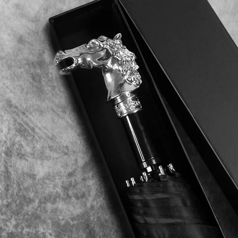 Retro folding umbrella 12 zodiac umbrella sunny and rainy men's Retro original design umbrella umbrella Oasis Select Horse