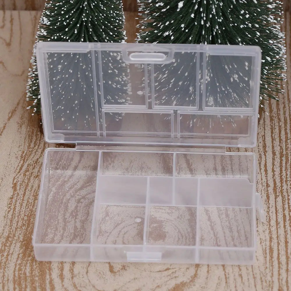 1pc 6 Grids Compartments Plastic Transparent Organizer Jewel Bead Case Cover Container Storage Box For Jewelry Pill Coin Sundry Oasis Select