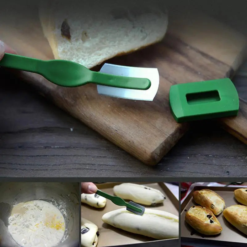 Plastic Bread Lame Tools Pastry Scraper Bread Knife/Slicer/Cutter Dough Breads Scoring Lame with Blades and Cover Oasis Select