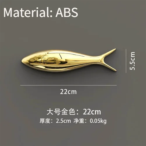 Creative Wall Decoration pendant 3D electroplating fish wall paste restaurant TV background wall fish wall decoration Oasis Select Gold plus size