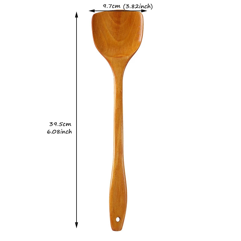 Beech Turner Wood Spatula Kitchen Accessories Non-Stick Cookware Cooking Tools Gift Wooden Shovel Oasis Select