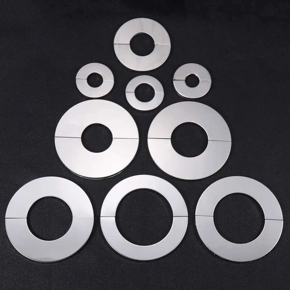 1PC Self-Adhesive Stainless Steel Faucet Decorative Cover Shower Chrome Finish Water Pipe Wall Covers Bathroom Accessories Oasis Select