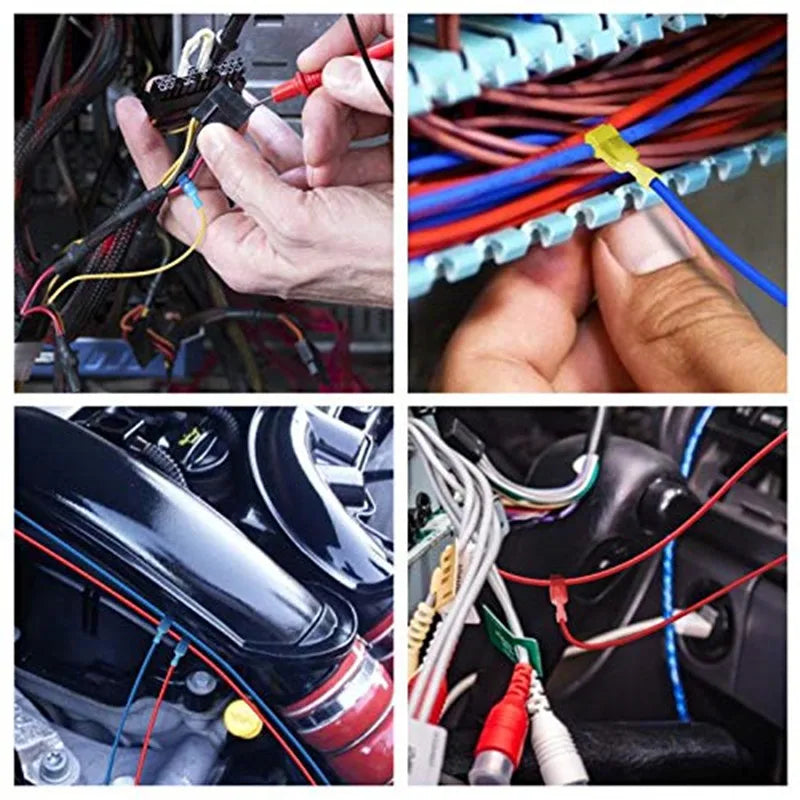 T-Tap Wire Connectors Self-Stripping Quick Splice Electrical Wire Terminals Insulated Male Disconnect Spade Lock Cable Crimp Oasis Select