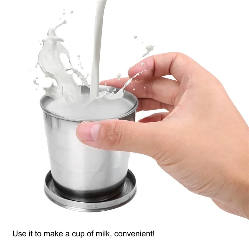 Collapsible Stainless Steel Travel Cup with Keychain | 75–240ml Collapsible Travel Mug Oasis Select