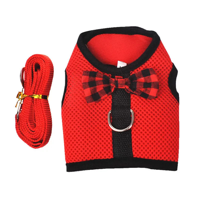 Mesh Soft Pet Rabbit Harness With Leash Strap for Hamster Rat Chinchillas Guinea Pig Small Animal Clothes Vest Rabbits Accessory Oasis Select red M