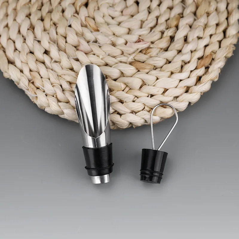 4Pcs 2 In 1 Splendid Wine Stopper Red Wine Pouring Tool Stainless Steel Wine Bottle Stoppers Funnel Pourer Wine Bottle Pourer Oasis Select