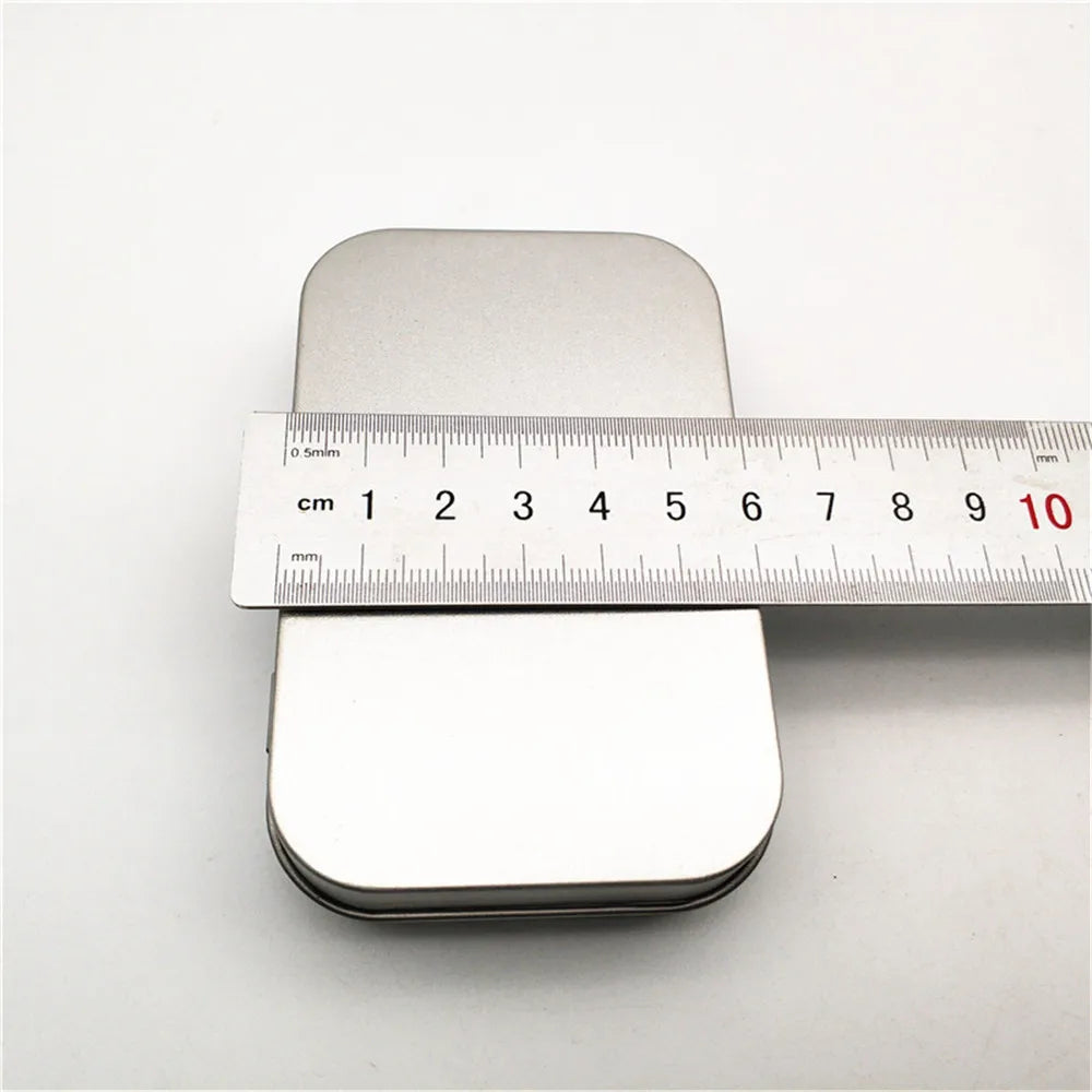 1Pc Metal Rectangular Empty Mini Tin Box Tinplate Push Candy Pill Cases Money Coin Jar Hinged Containers Organizer Storage Box Oasis Select