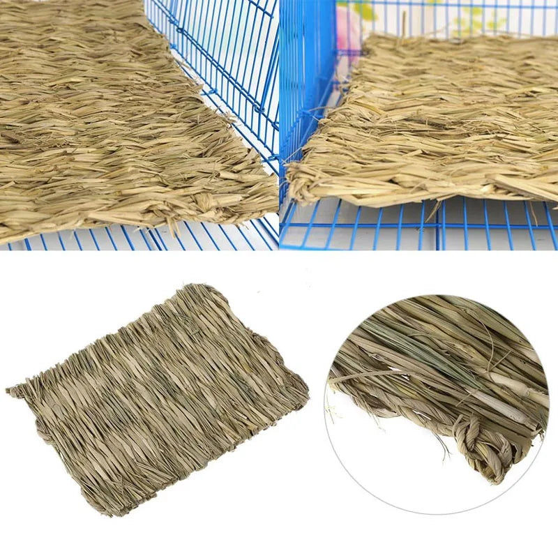 Rabbit Grass Chew Mat Small Animals Hamster Guinea Pig Cage Lapin Pour Maison Bird Nests Bunny House Pad for Rabbits Accessories Oasis Select