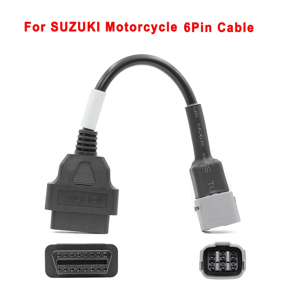 Motorcycle OBD2 Extension Cable – KTM Yamaha Honda Suzuki Ducati OBD2 Diagnostic Cable Oasis Select For Suzuki 6pin