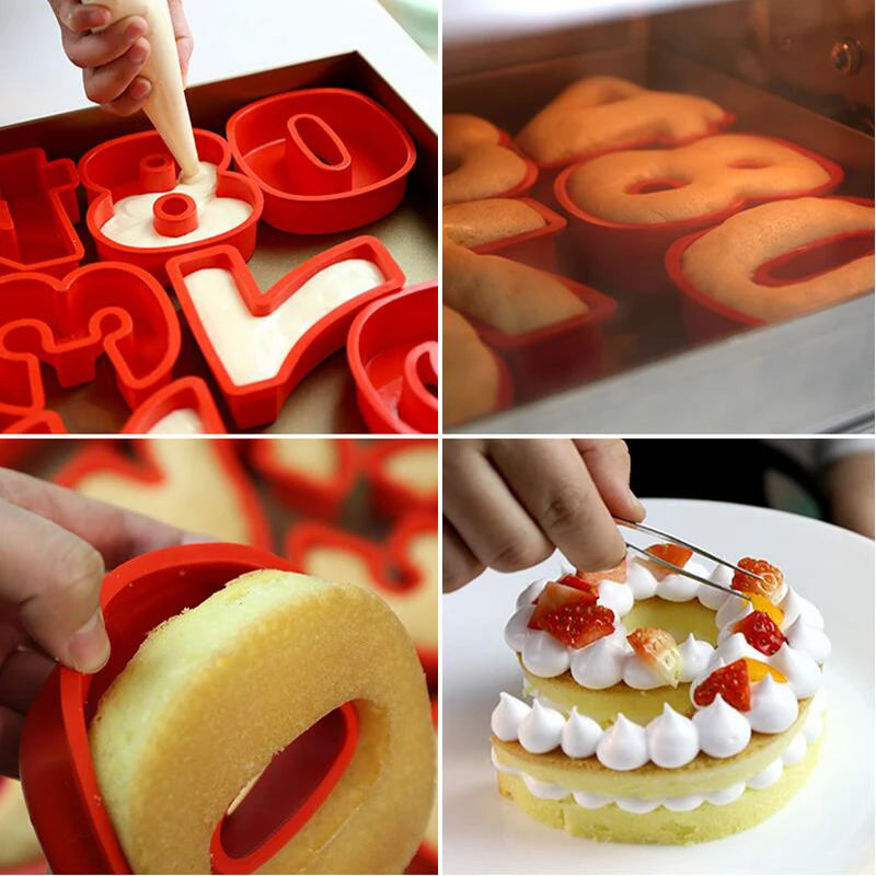Large Size Silicone Digital 0-9 Cake Mold Cake Numbers Shape Cake Mould Decoration Tool for Wedding Birthday Anniversary Oasis Select