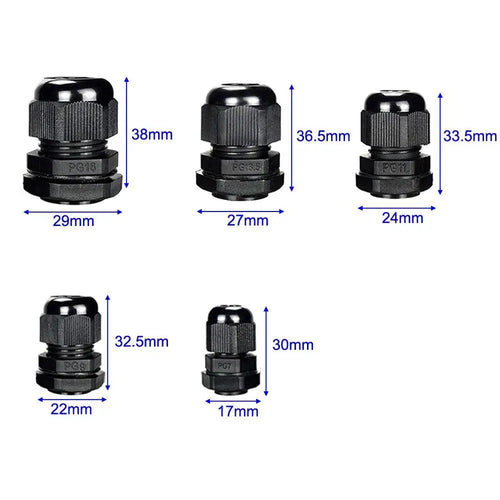 10 Pieces Nylon Cable Gland Kit, Waterproof Ip68 Cable Gland Joints Adjustable Locknut, Pg7 Pg9 Pg11 Pg13.5 Pg16 Oasis Select