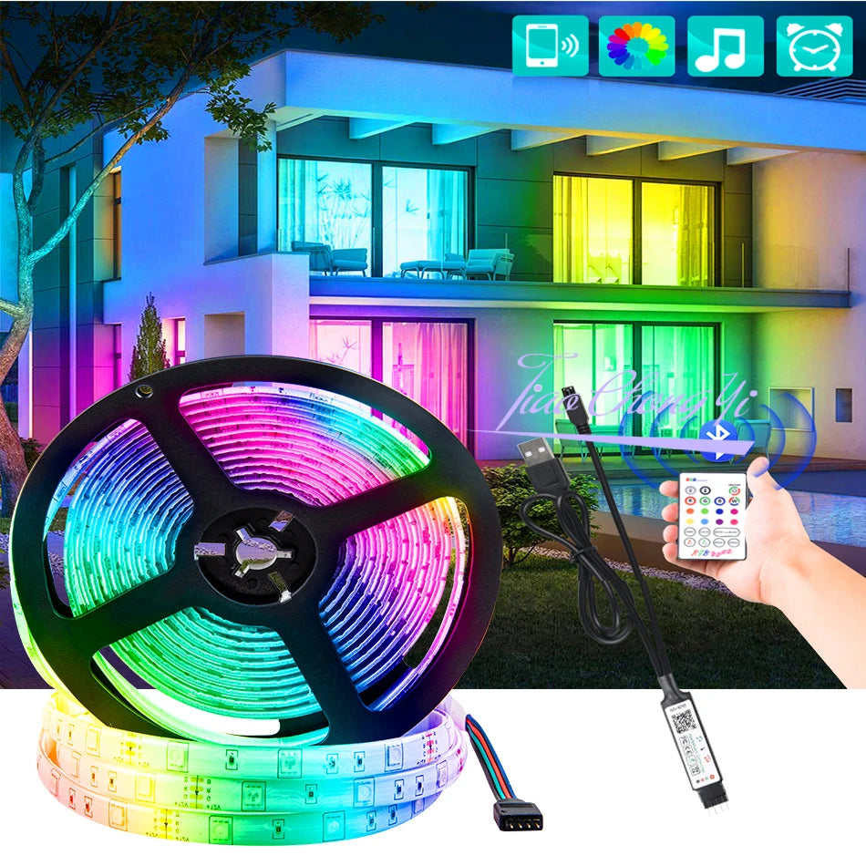 DC 5V TV LED Backlight USB 5050 30LED/M RGB LED Strip Light Remote Kit 5V Music light 1m-5m Oasis Select