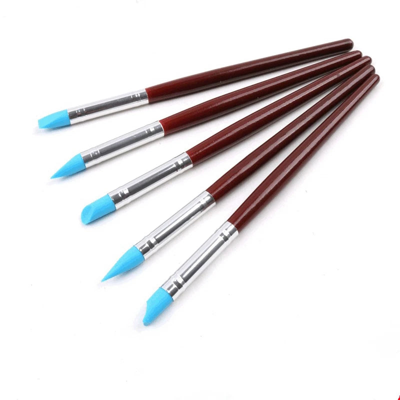 5pcs Rubber Silicon Tip Paint Brushes for Watercolor Oil Painting Shaping Carving Tool Sculpture Clay Tools Oasis Select Default Title