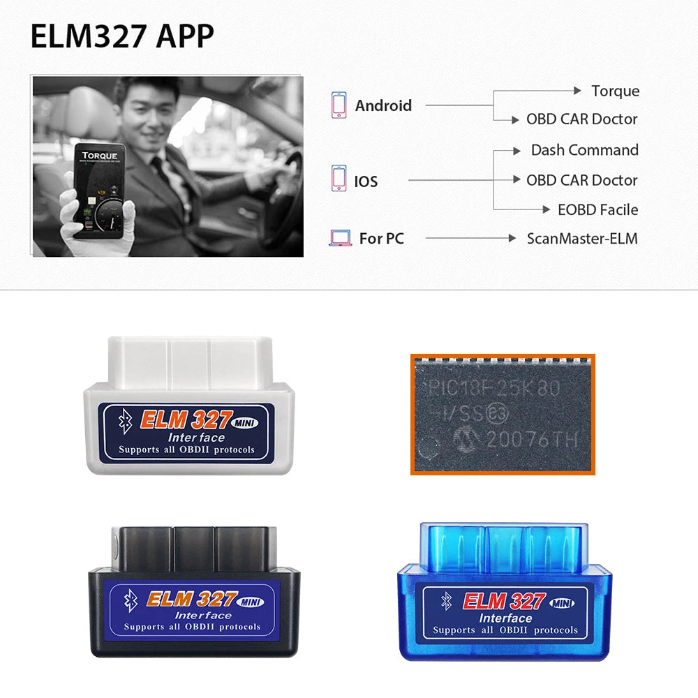 ELM327 OBD2 Bluetooth & WiFi Car Diagnostic Scanner V1.5 OBD2 Diagnostic Scanner Oasis Select