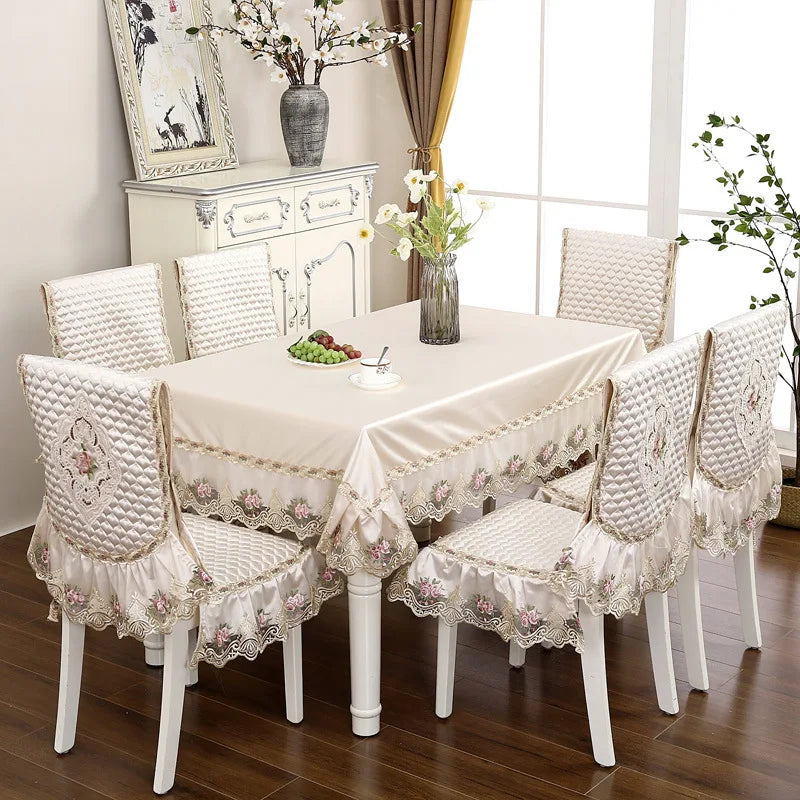 Golden and jade dining chair suit chair cover chair cushion back table cloth dining table cloth tablecloth rectangular Oasis Select
