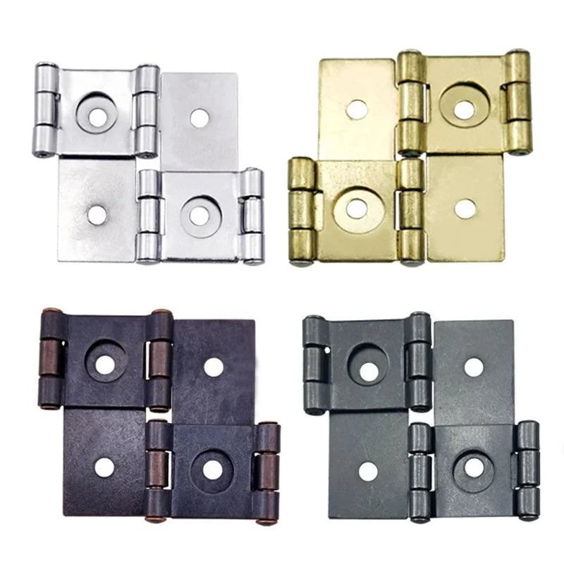 2PCS Double open Butt Hinges Metal Fold Hinge Jewelry Box Cabinet Connector Fittings Furniture Decorative Hardware Accessories Oasis Select