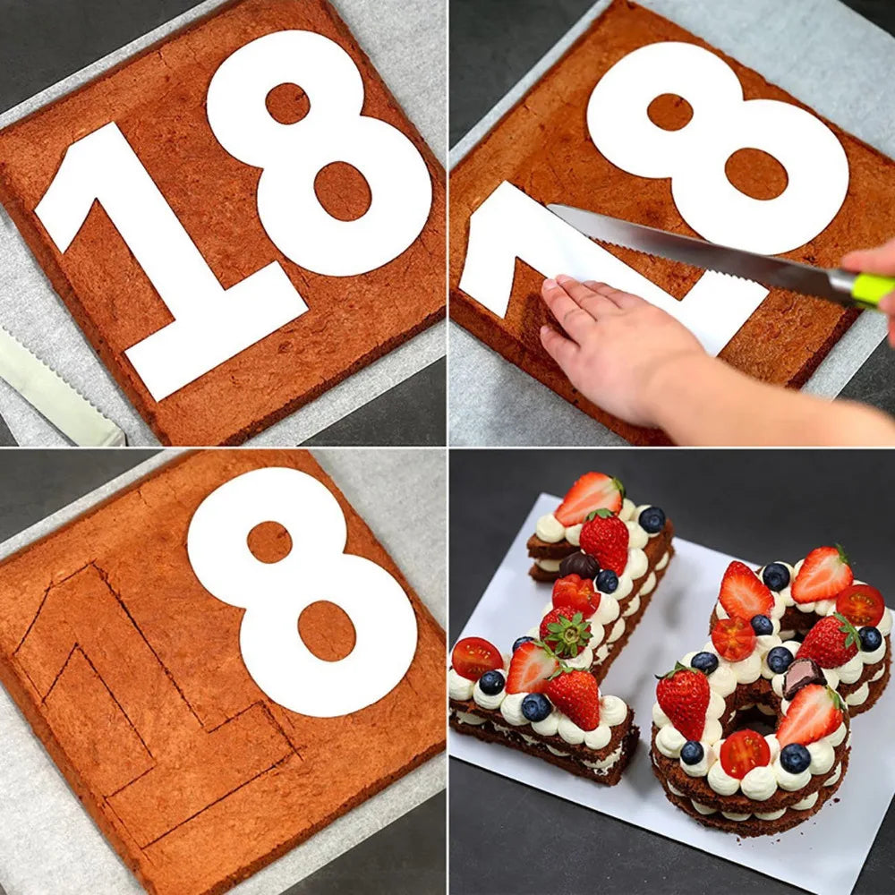 9PC PET Plastic 0-8 Numbers Cake Mold Cake Decorating Tools Confeitaria Maker Birthday Cake Design Bakeware Pastry Tools Oasis Select Default Title