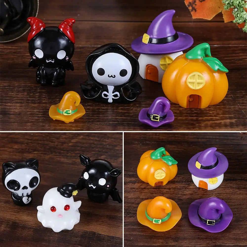 Halloween Pumpkin Ghost Vampire Micro Landscape Landscape Resin Craft Mini Fairy Garden Ornaments Home Decor Oasis Select
