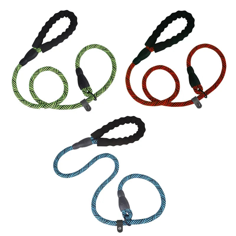 Pet Dog Leash Traction Rope P Chain Durable Large Dog Leash Nylon Adjustable Loop Collar Strongest Pulling Rope Leashes for Dogs Oasis Select