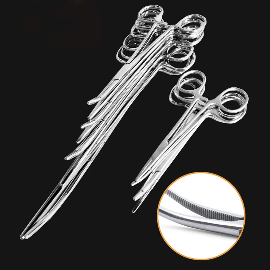 16/18/20CM Bent-nose/Straight Curved Stainless Steel Locking Elbow Scissors Pliers Hemostatic Forceps Clamp Pliers Oasis Select