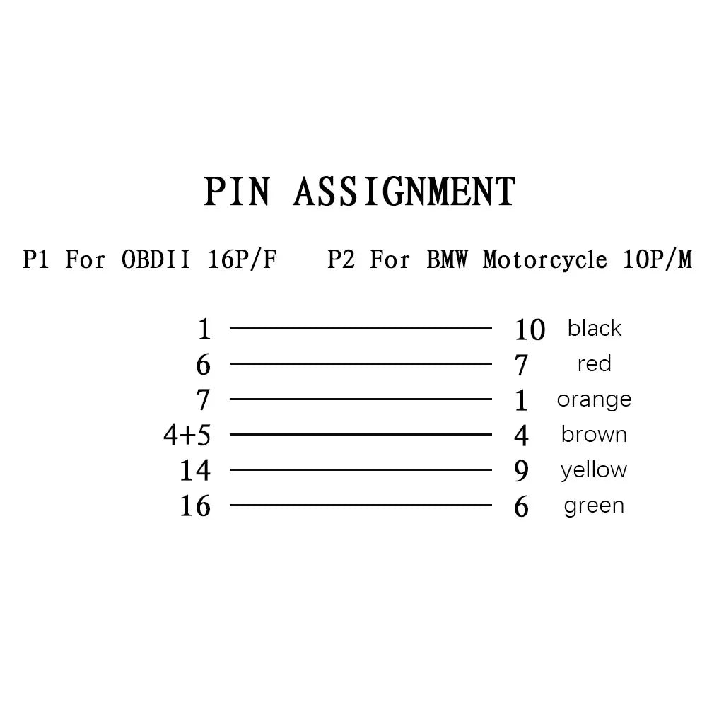 BMW Motorcycle 10-Pin to 16-Pin OBD2 ICOM-D Diagnostic Cable OBD2 Diagnostic Adapter Oasis Select
