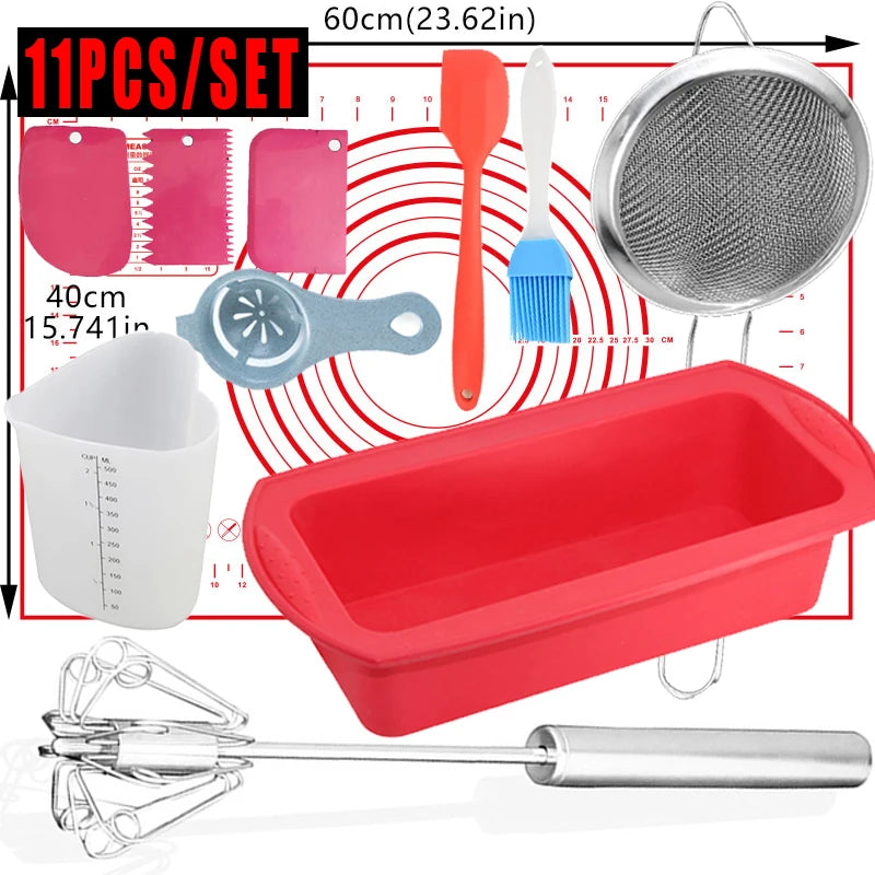 11-Piece Silicone Baking Set – Molds, Mat & Kitchen Tools Silicone Baking Set Oasis Select