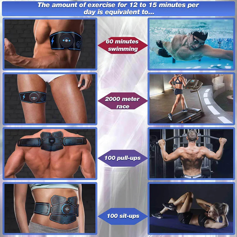 Abdominal Muscle Stimulator Trainer EMS Abs Fitness Equipment Training Gear Muscles Electrostimulator Toner Exercise At Home Gym Oasis Select