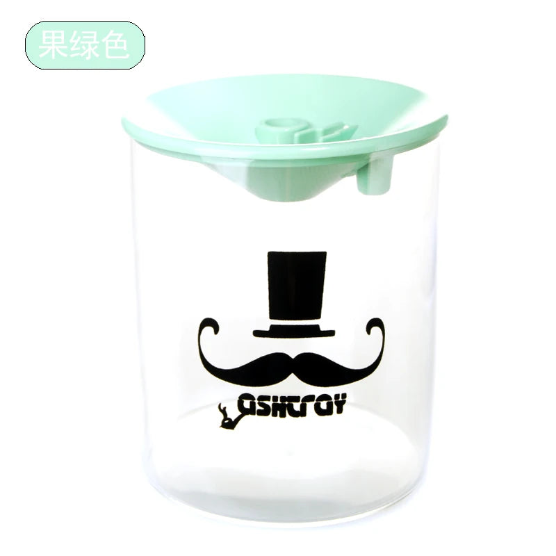 Creative home personality living room office big trend anti-fly ash multifunctional glass ashtray with cover ashtrays Oasis Select green