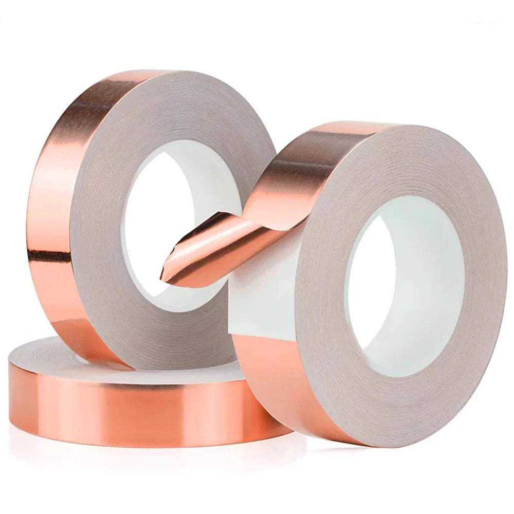 Heat Resist Repair Tape Single Side Conductive Copper Foil Tape Adhesive EMI Shielding Anti-static Repair Tape 10mm 15mm 20mm Oasis Select 20m 5mm