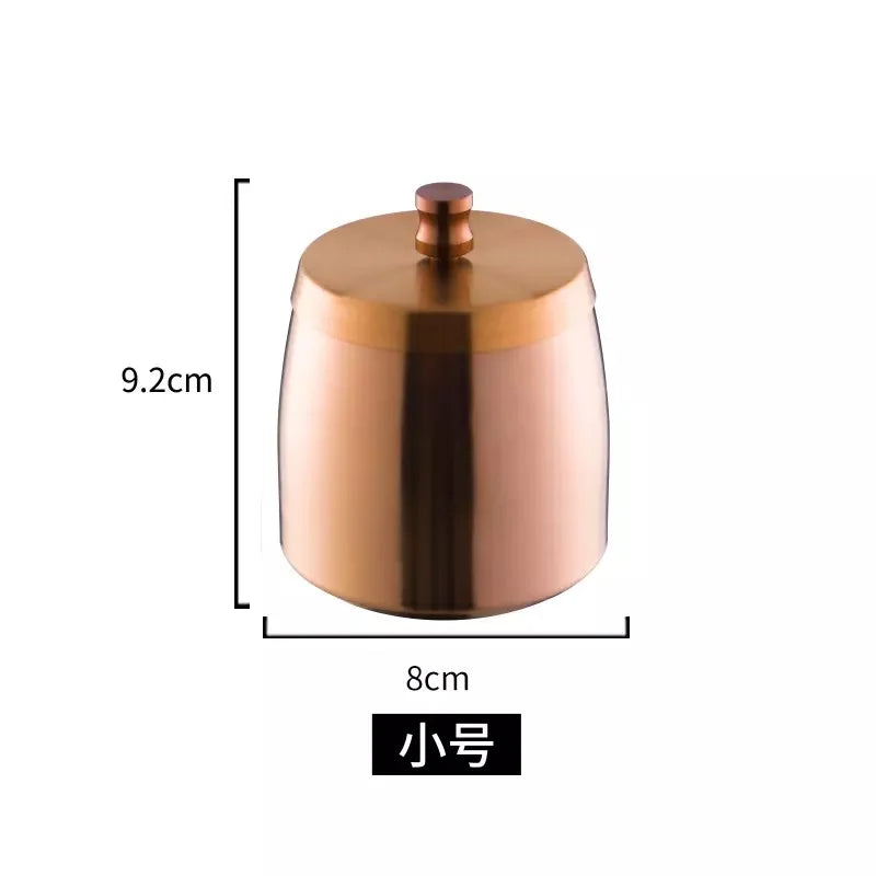 Personality trend anti-fly ash with cover home hotel bar restaurant custom stainless steel large ashtray ashtray Oasis Select Rose gold small B