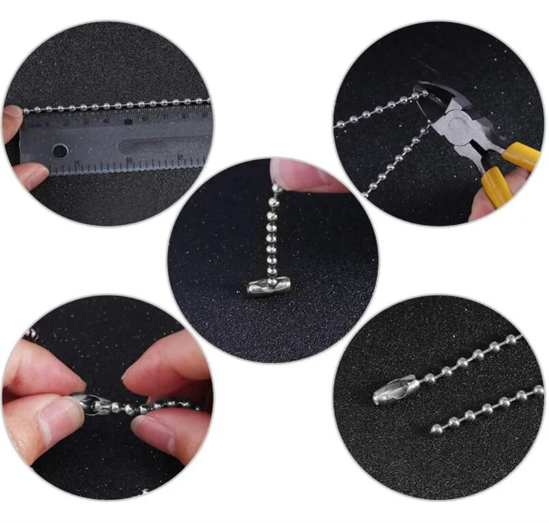 10m/Roll 1.5/2.0/3.0mm Stainless Steel Ball Beaded Chain Necklace Chains for Making Jewelry Dog Tag Keychain DIY Oasis Select