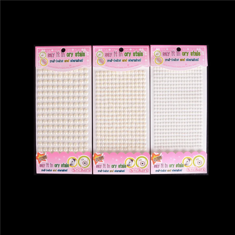 Pearl Stickers Self-Adhesive Acrylic Gems 4/6/8mm Sheets