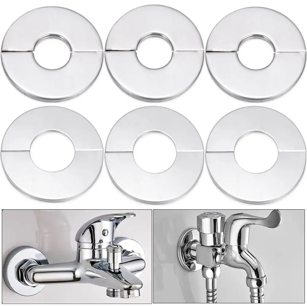 1Pcs Stainless Steel Water Pipe Wall Covers Self-Adhesive Shower Faucet Decorative Cover Chrome Finish Bathroom Accessories Oasis Select