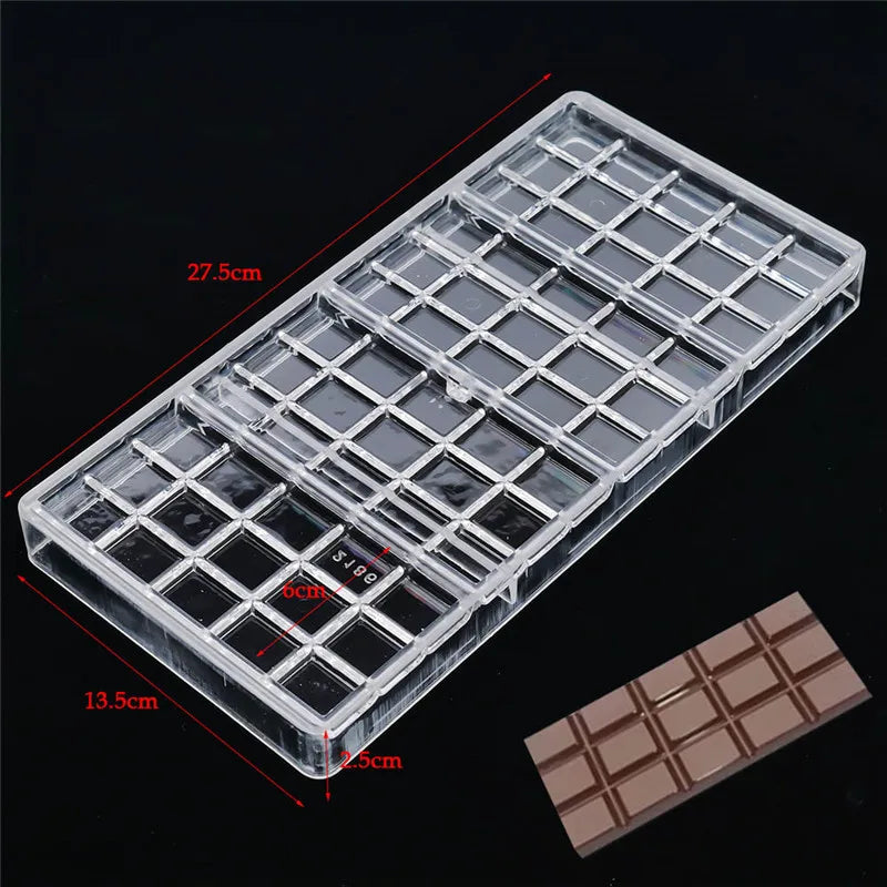 3D Polycarbonate Chocolate Bar Mold – Food-Safe DIY Baking Chocolate Baking Mold Oasis Select lattice