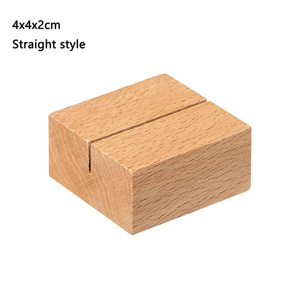 Picture Frame Base Desk Card Natural Wooden Notes Clips Photo Holder Clamps Stand Support Desktop Decor Oasis Select 4x4x2cm-D