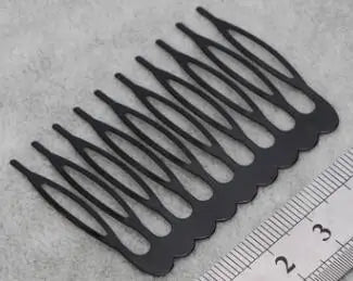 10pcs Gold Metal Side Hair Combs Plain Blank Headpiece French Twist Clip For DIY Wedding Bridal Veil Combs Decor Hair Accessory Oasis Select Black 10
