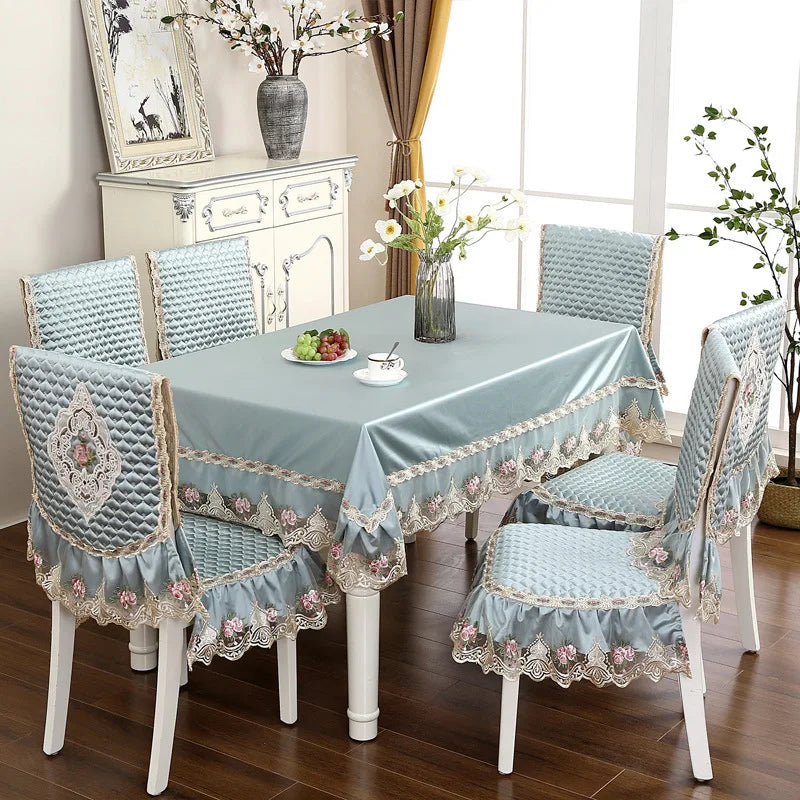 Golden and jade dining chair suit chair cover chair cushion back table cloth dining table cloth tablecloth rectangular Oasis Select