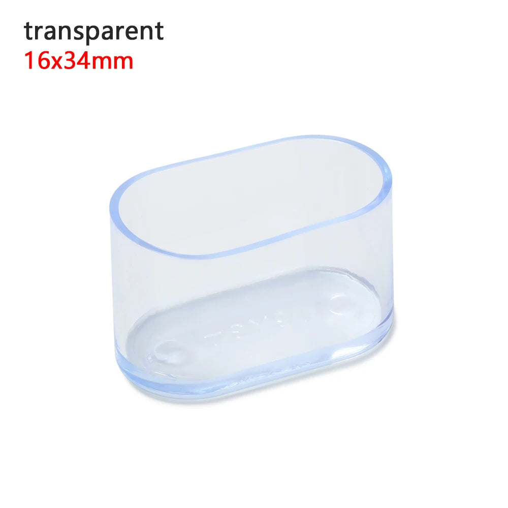 4pcs Non-Slip Oval Chair Leg Caps Feet Protector Pads Furniture Leveling Feet Mat Furniture Table Covers Socks Dust Cover Oasis Select transparent 2