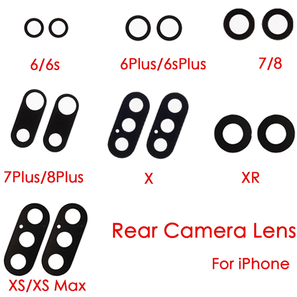 iPhone X XS XS Max XR Rear Camera Lens Glass + 3M Adhesive