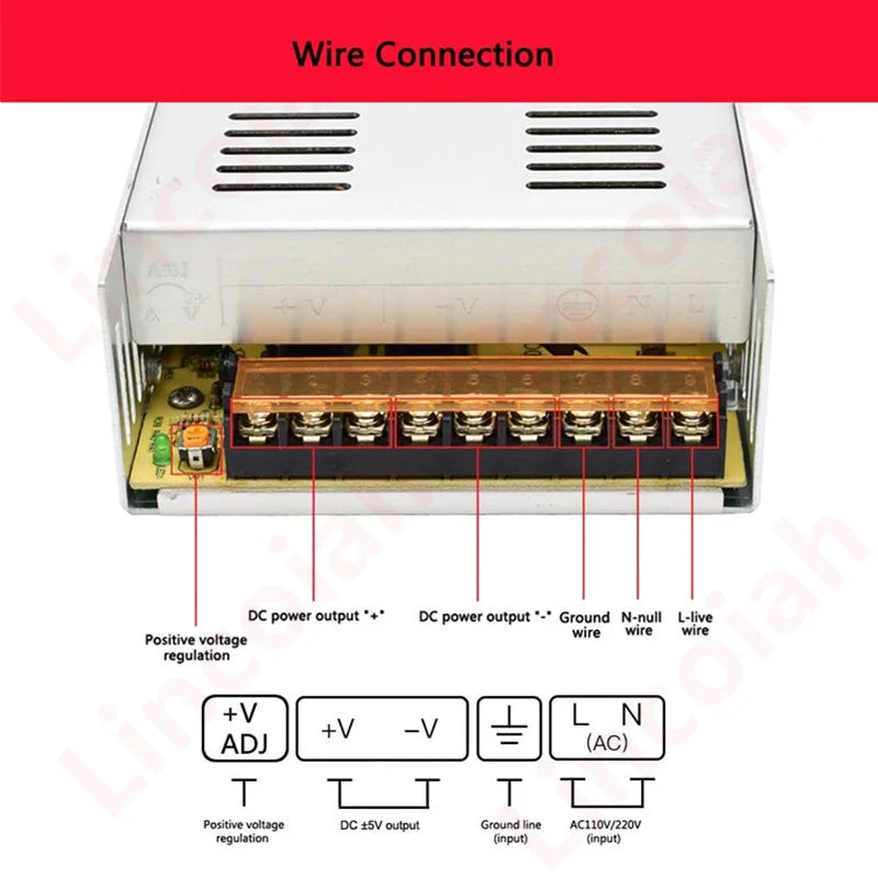 AC 100-240V Switching Power Supply DC 12V 24V 36V 48V 60V 600W 10A 12.5A 13.8A 25A 50A Adapter for LED Light Strip 3D printer Oasis Select