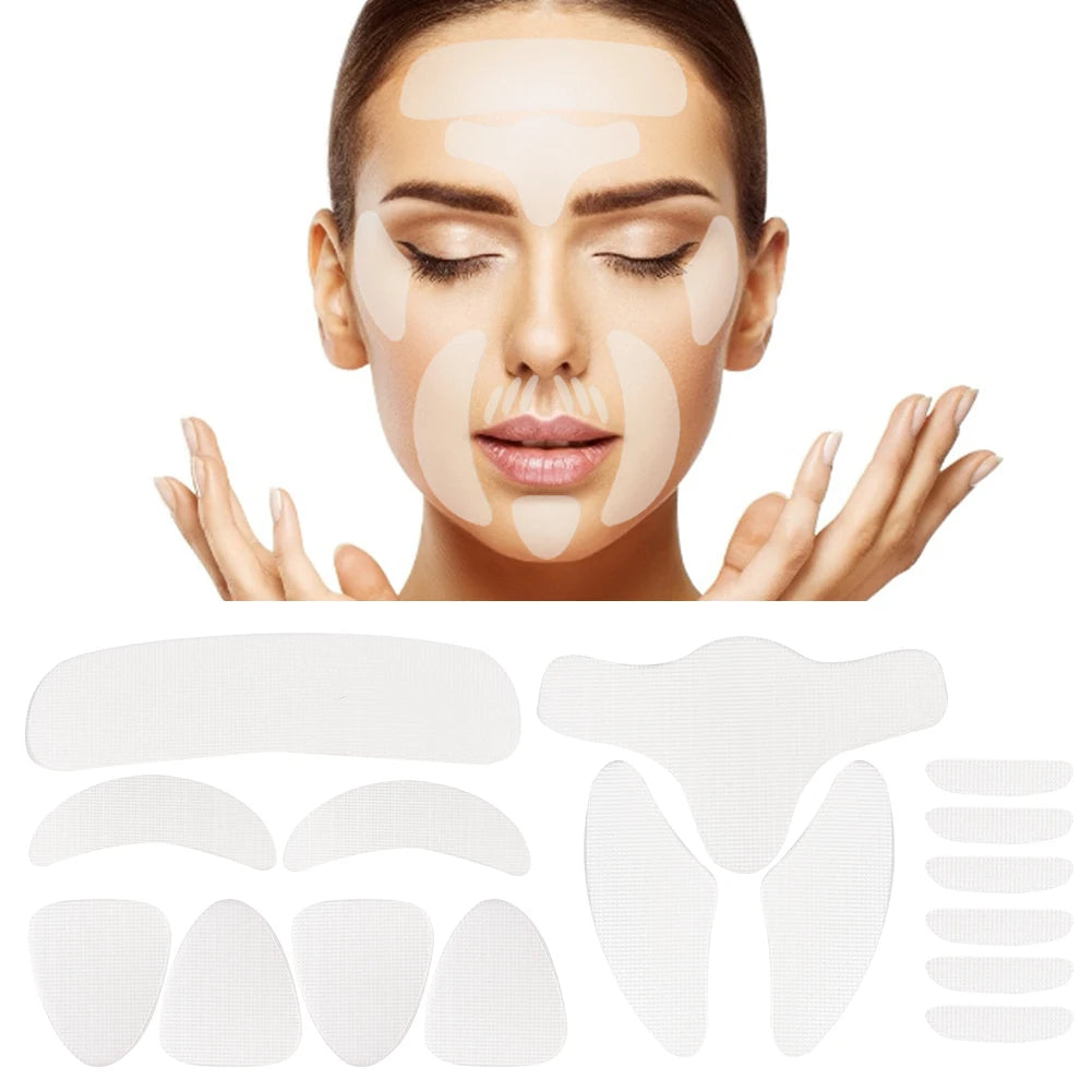 256PCS Reusable Facial Patch Forehead Petal Anti Wrinkle Fine Lines Remover Strips Silicone Neck Eye Sticker Smooth Face Lifting Oasis Select