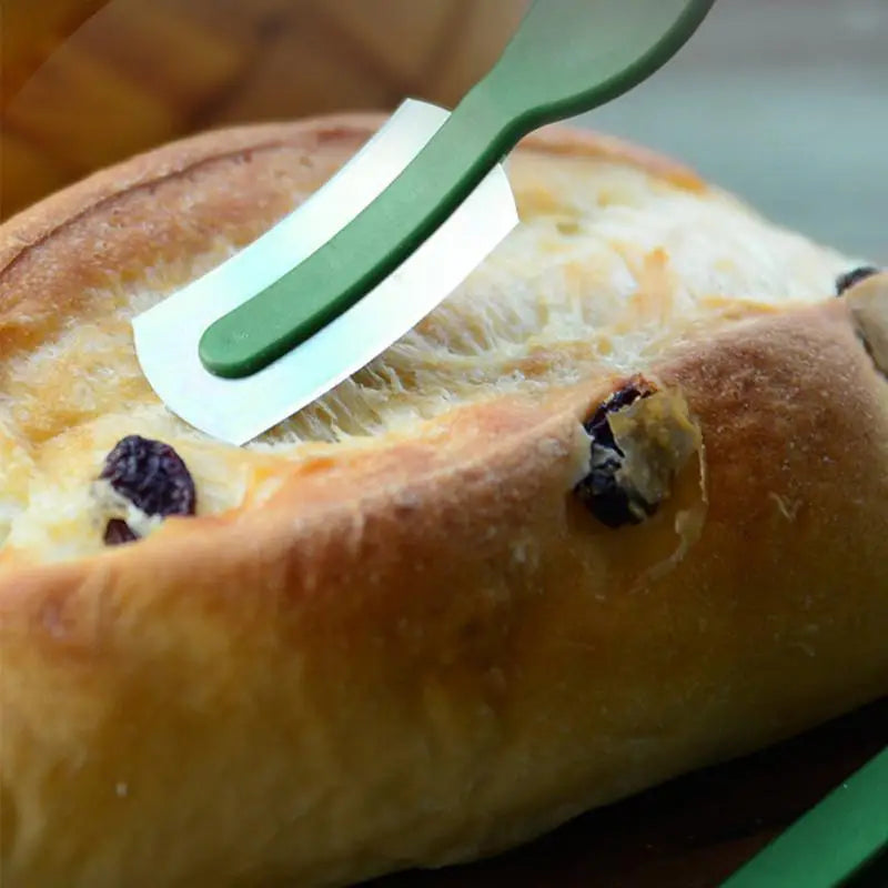 Bread Lame Scoring Tool – Curved Carbon Steel Blade & Cover Bread Scoring Lame Oasis Select green