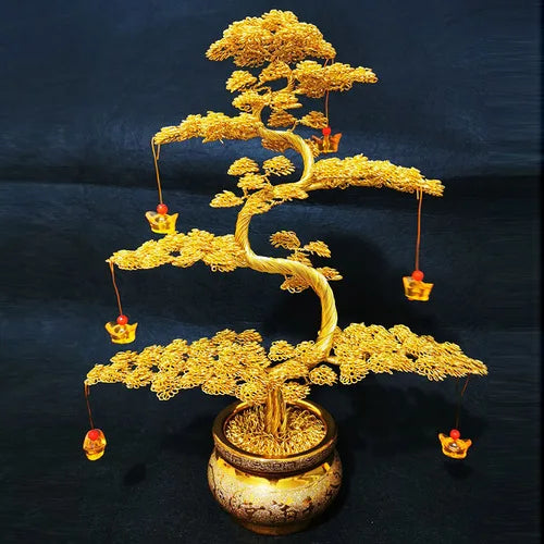 Aluminum wire handicrafts living room indoor bonsai fortune tree money tree money tree decorations home accessories Oasis Select 38cm x 35cm F