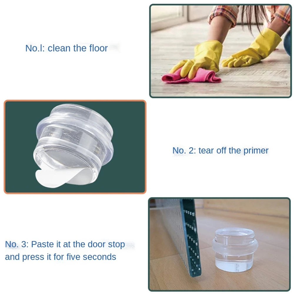 Clear Acrylic Door Stop – Self-Adhesive Wall & Floor Protector