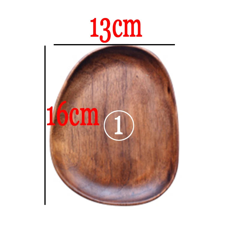 Irregular Oval Acacia Wood Serving Tray – Fruit & Dessert Plate Wood Serving Tray Oasis Select 1